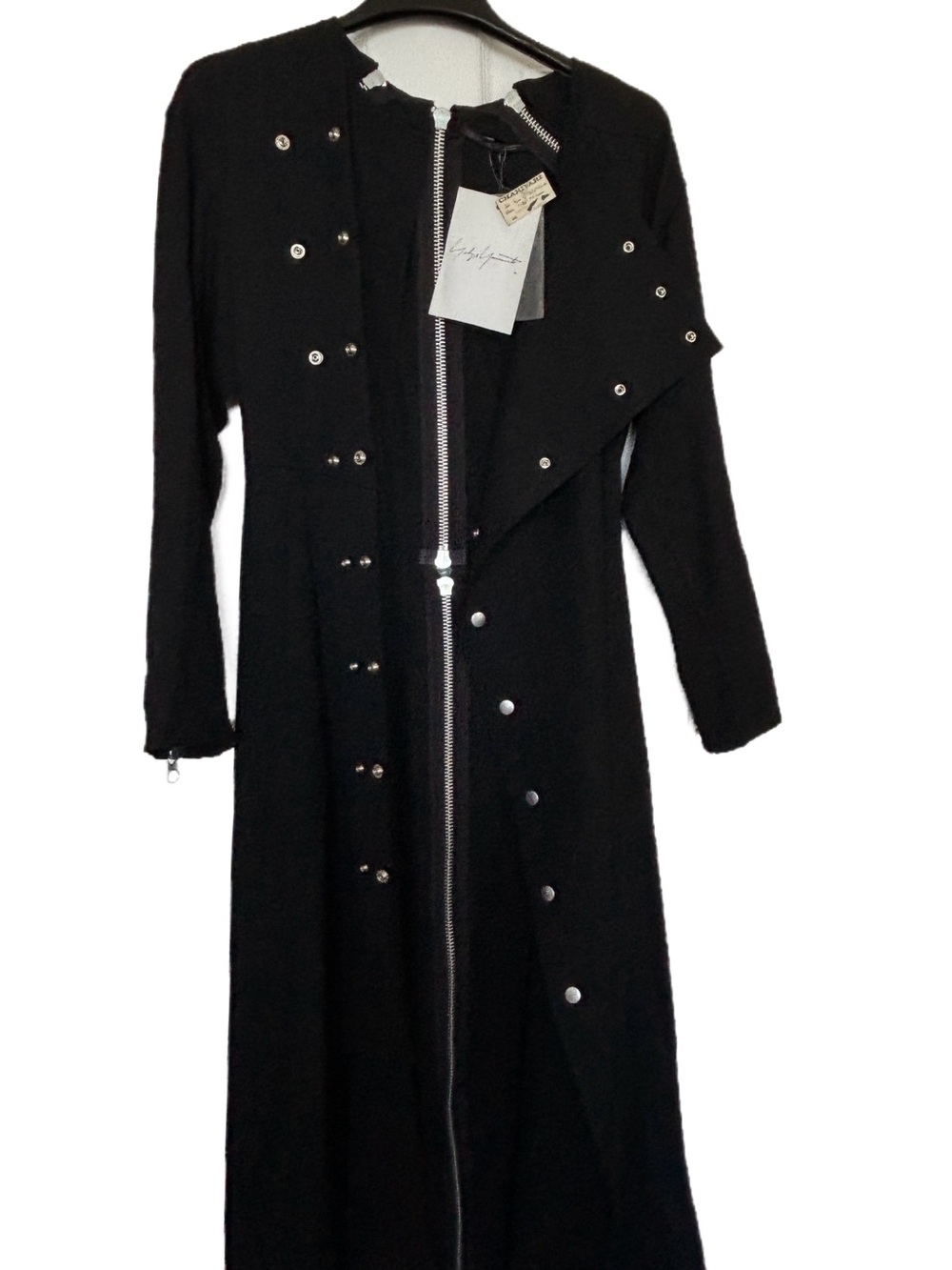Yohji Yamamoto Vintage Black Convertible Long Coat Maxi Dress NWT Size Small - Picture 15 of 16